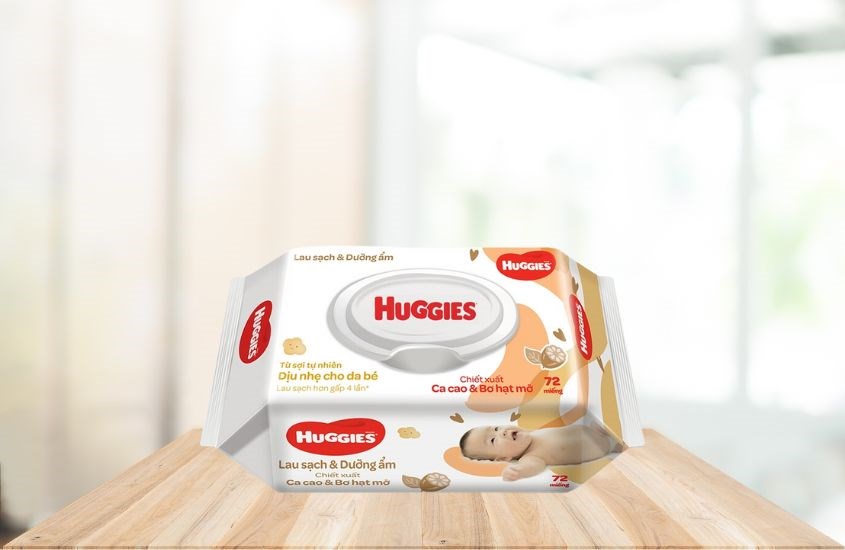 Khăn ướt Huggies Nourishing Clean không mùi gói 72 miếng