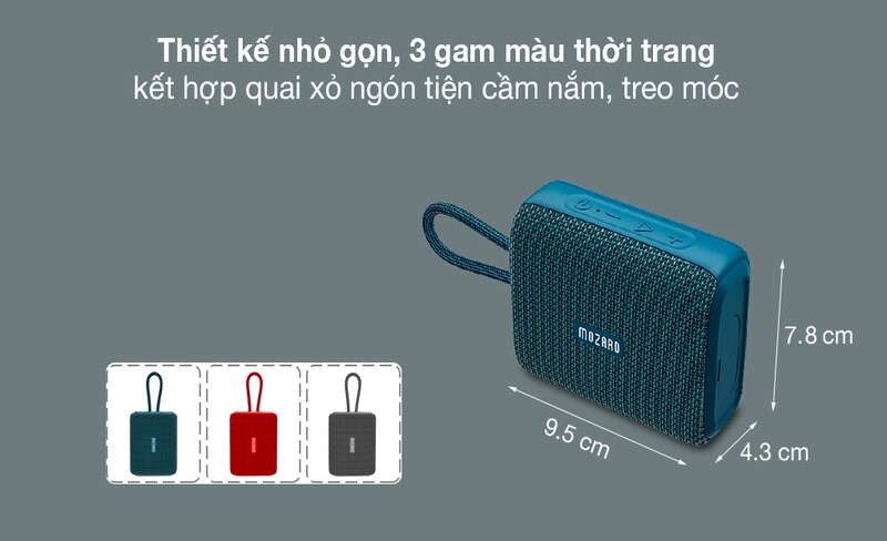 Thiết kế nhỏ gọn, dễ mang đi, có 3 gam màu trẻ trung tuỳ chọn