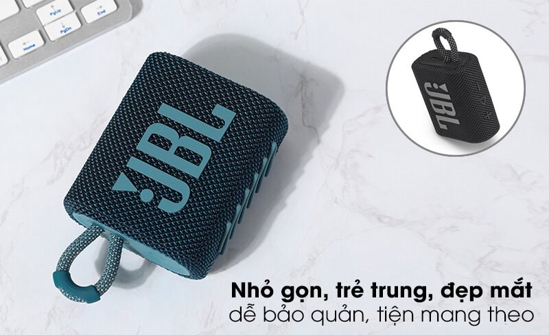 Loa bluetooth JBL Go 3 phong cách trẻ trung, thiết kế nhỏ gọn, sang trọng, dễ mang theo