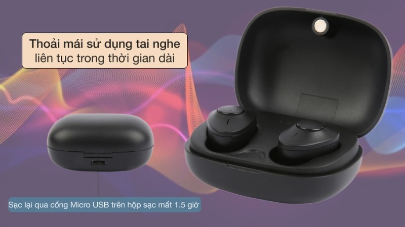 Thiết kế phần tai nghe gọn nhẹ, &acirc;m thanh ch&acirc;n thực sống động trong từng nốt nhạc