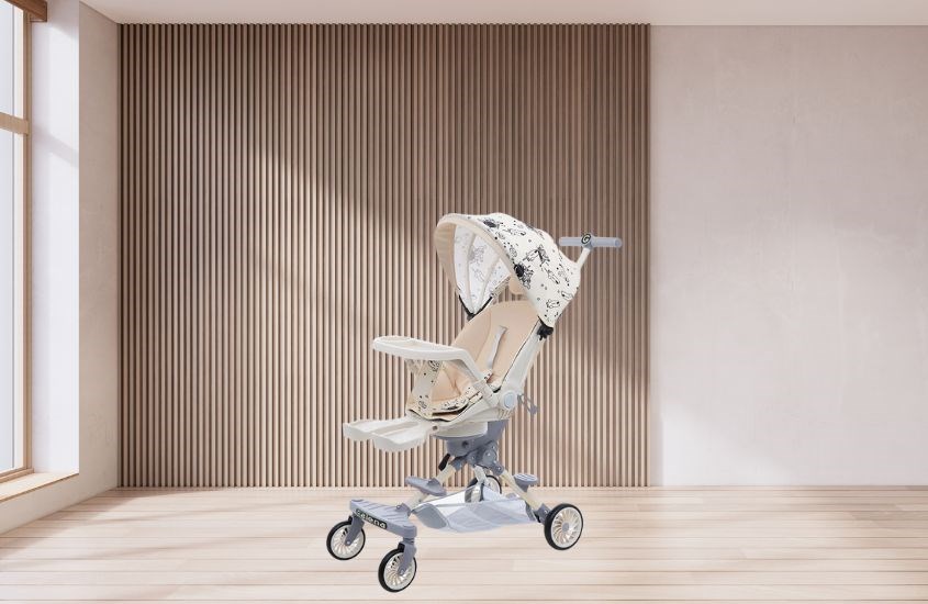 Xe đẩy 2 chiều gấp gọn Galena GA-ST02 (1 - 48 tháng) - Màu trắng kem