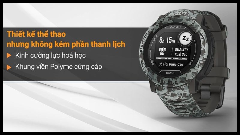 Đồng hồ th&ocirc;ng minh Garmin Instinct 2 sở hữu thiết kế c&aacute; t&iacute;nh v&agrave; v&ocirc; c&ugrave;ng bền bỉ