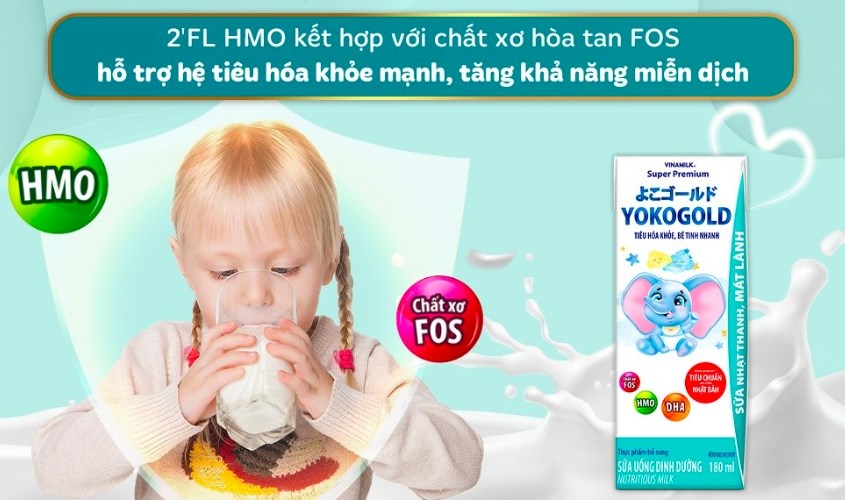 Lốc 4 hộp sữa pha sẵn Vinamilk YokoGold 180 ml (từ 1 tuổi)