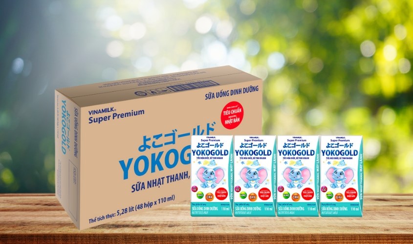 Thùng 48 hộp sữa pha sẵn Vinamilk YokoGold hộp 110 ml (từ 1 tuổi)
