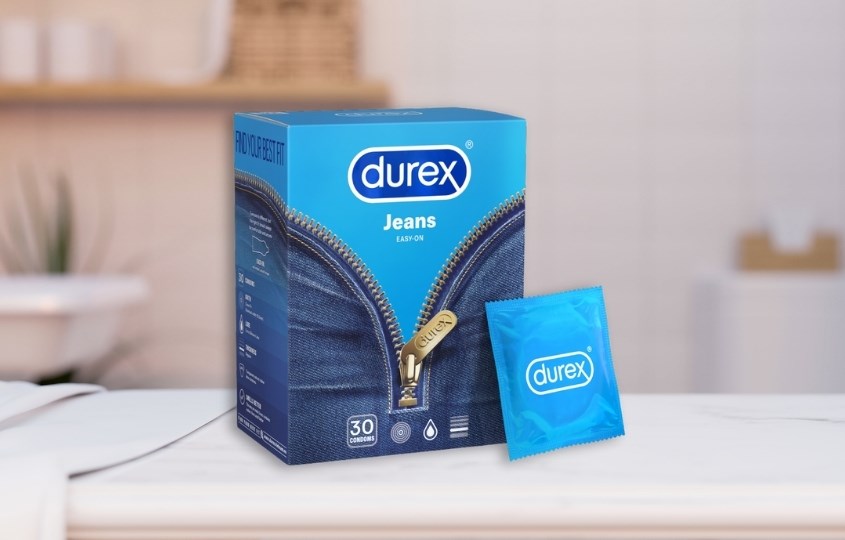 Hộp 3 cái bao cao su Durex Jeans 52.5 mm