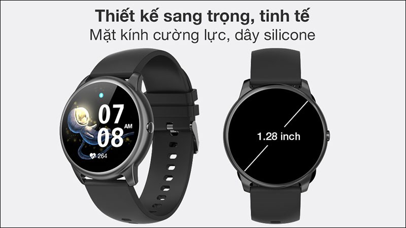 Đồng hồ th&ocirc;ng minh BeU Active 1 sở hữu một vẻ ngo&agrave;i đơn giản c&ugrave;ng gam m&agrave;u đen c&aacute; t&iacute;nh