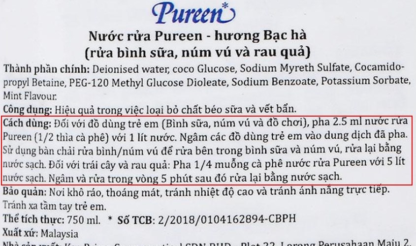 Cách pha hỗn hợp nước rửa bình