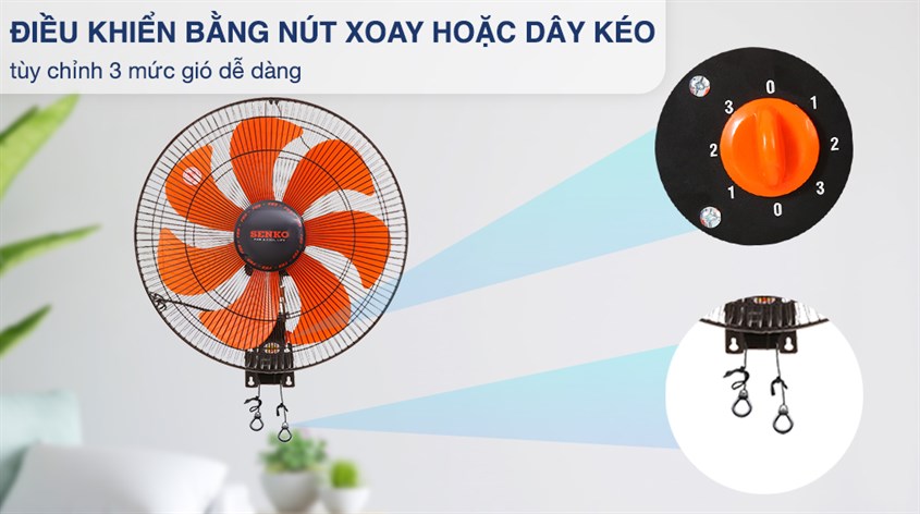 Quạt treo tường Senko 7 cánh TC1622 65W