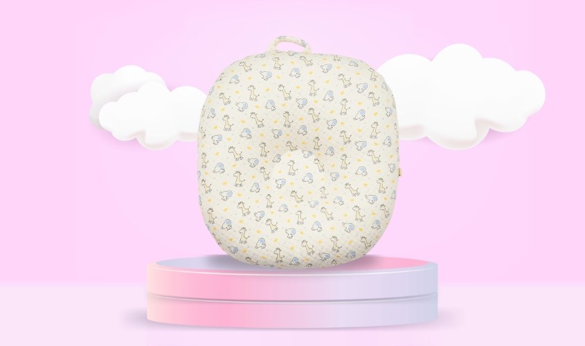 Gối chống trào ngược Bessla 74x71x20 cm - Hình thú (0 - 12 tháng)