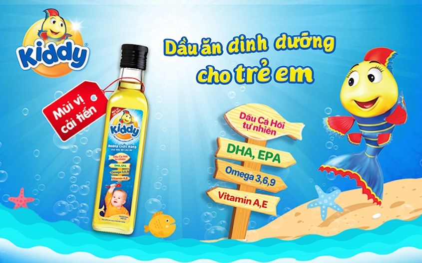 Dầu cá hồi Kiddy ăn dặm cho bé chai 250 ml (từ 7 tháng)