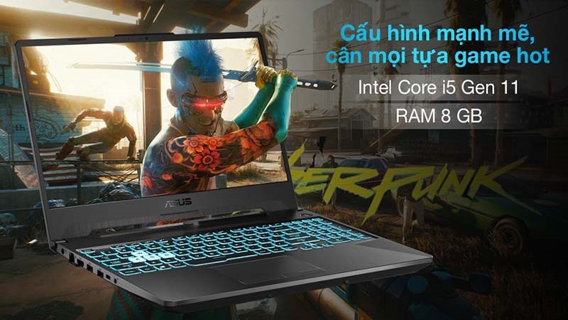 Laptop Asus TUF Gaming FX506HC i5 với cấu h&igrave;nh mạnh mẽ, thiết kế độc đ&aacute;o