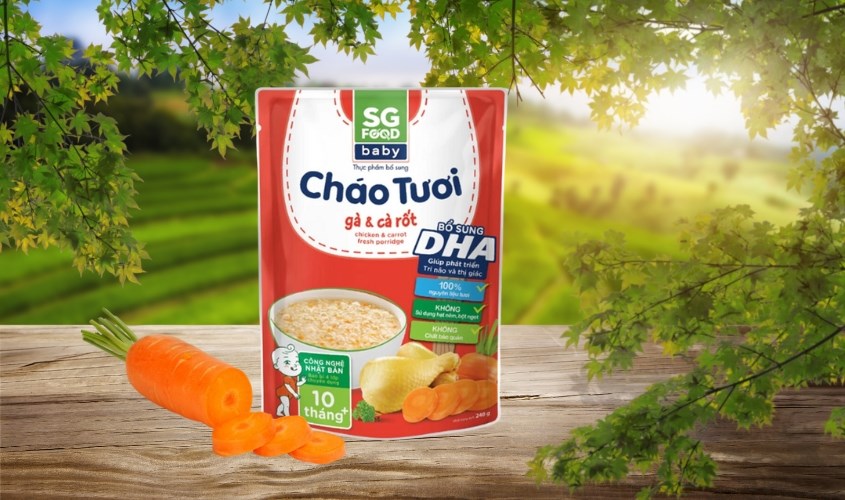 Cháo tươi SG Food Baby vị gà, cà rốt gói 240g (từ 10 tháng)