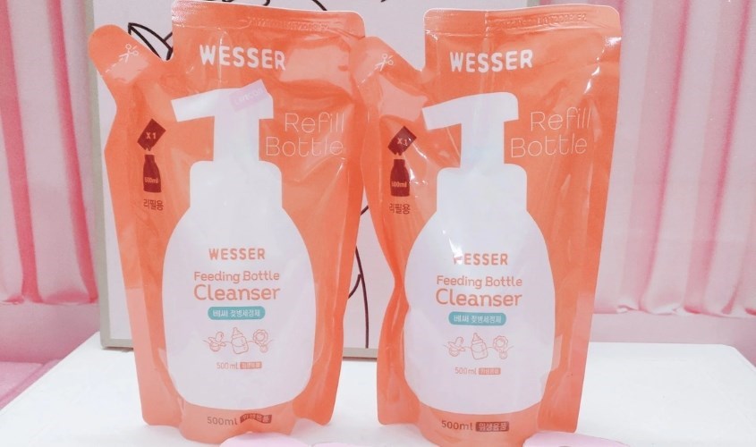 Túi nước rửa bình sữa Wesser 500 ml hương bưởi