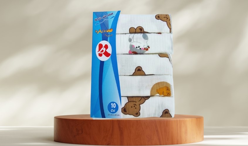 Set 10 cái khăn sữa cotton KACHOOBABY 2 lớp 24x28 cm - Màu ngẫu nhiên Set 10 cái khăn sữa cotton KACHOOBABY 2 lớp 24x28 cm - Màu ngẫu nhiên