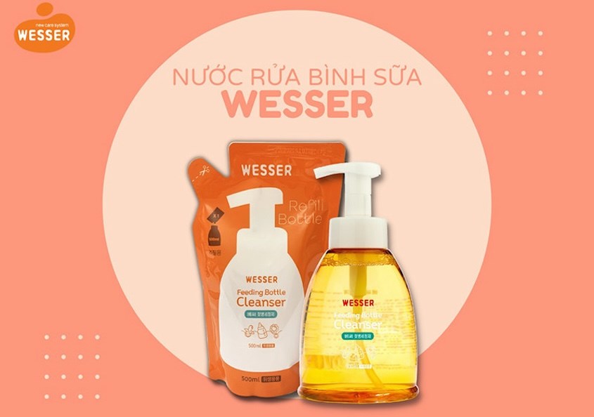 Nước rửa bình sữa Wesser chai 500 ml hương bưởi