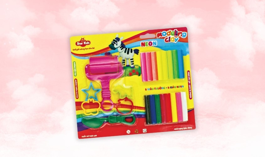 Bộ đồ chơi đất nặn 200g 16 màu và 6 dụng cụ Star Kids K-200/16C/6T