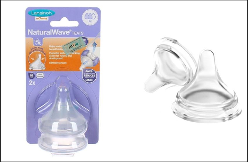 Bộ 2 núm ti Lansinoh cổ rộng size M (3 - 6 tháng) Bộ 2 núm ti Lansinoh cổ rộng size M (3 - 6 tháng)