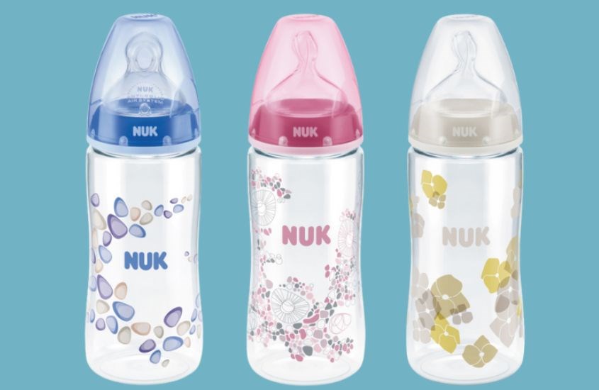 Bình sữa Nuk được thiết kế hỗ trợ bé phát triển răng miệng