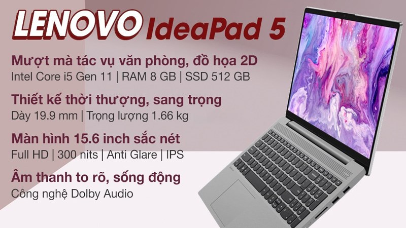 Lenovo Ideapad 5 15ITL05 i5 được thiết kế theo hướng tối giản Lenovo Ideapad 5 15ITL05 i5 được thiết kế theo hướng tối giản