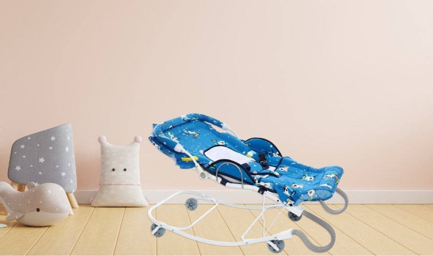 Ghế nhún ăn bột Autoru AUBFC02-LB (từ 6 tháng) - Màu xanh đậm