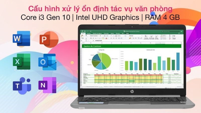 Laptop HP 240 G8 i3 hoàn toàn có thể xử lý tốt các tác vụ văn phòng