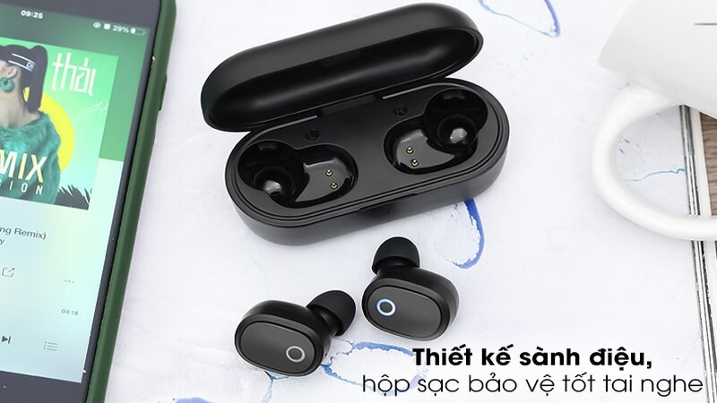 Tai nghe True Wireless s&agrave;nh điệu, m&agrave;u đen c&aacute; t&iacute;nh