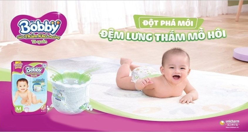 Tã quần Bobby size M 56 miếng (6 - 11 kg)
