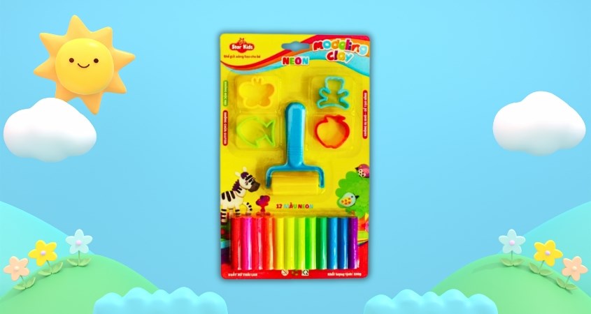 Bộ đồ chơi đất nặn 150g 12 màu và 5 dụng cụ Star Kids K-150/12C/5T