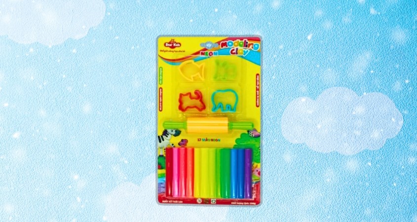 Bộ đồ chơi đất nặn 200g 12 màu và 5 dụng cụ Star Kids K-200/12C/5T