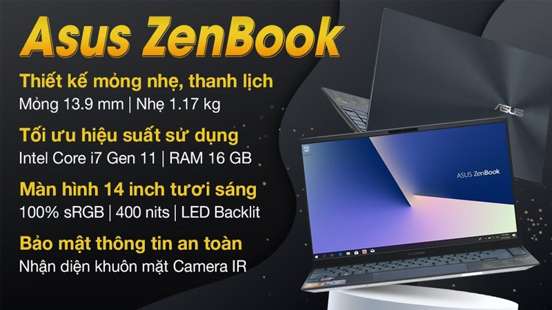 Laptop gọn nhẹ, dễ di chuyển, sử dụng bền bỉ