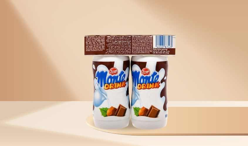Lốc 4 chai váng sữa Zott Monte Drink vị socola 95 ml (từ 1 tuổi)