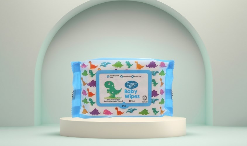 Khăn ướt Tender Soft Baby Wipes hương thơm nhẹ gói 30 miếng