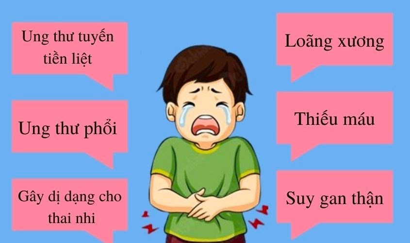 Nhiễm độc cadmium sẽ làm tăng nguy cơ gây ung thư phổi, loãng xương,...