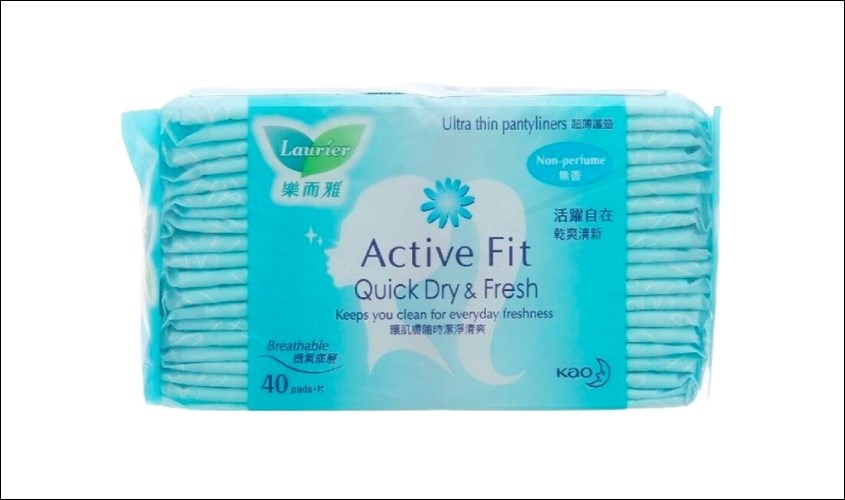 Băng vệ sinh hàng ngày Laurier Active Fit khô thoáng không cánh 40 miếng
