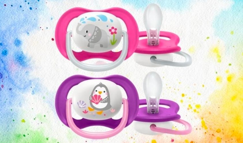 Bộ 2 ti ngậm Philips Avent thông khí SCF080/08 (6 - 18 tháng) - Màu hồng, tím