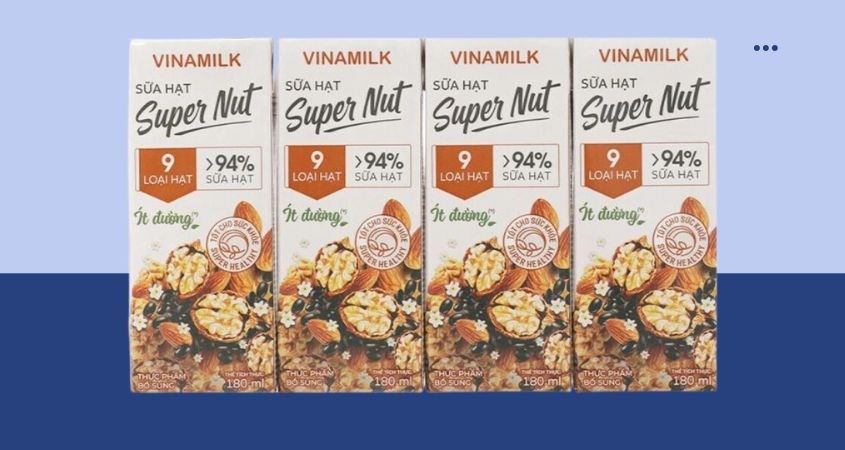 Lốc 4 hộp sữa hạt Vinamilk Super Nut 180 ml (từ 4 tuổi)