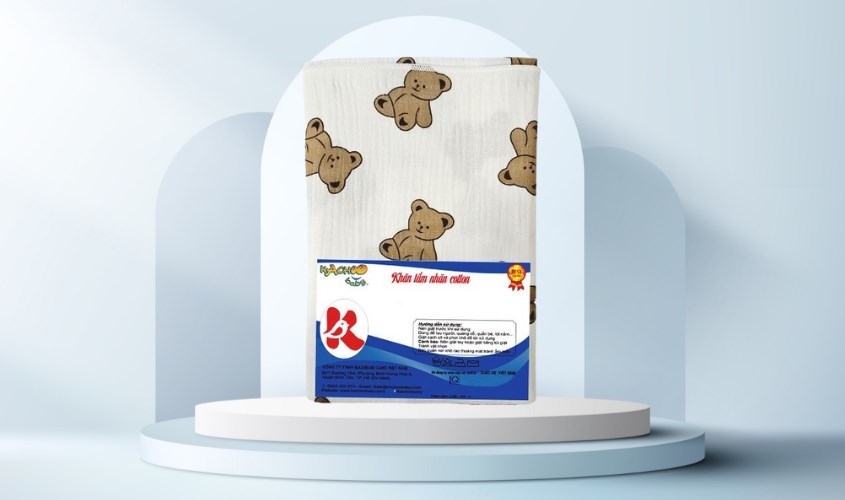 Khăn tắm nhăn cotton KACHOOBABY 2 lớp 85x95 cm - Màu ngẫu nhiên