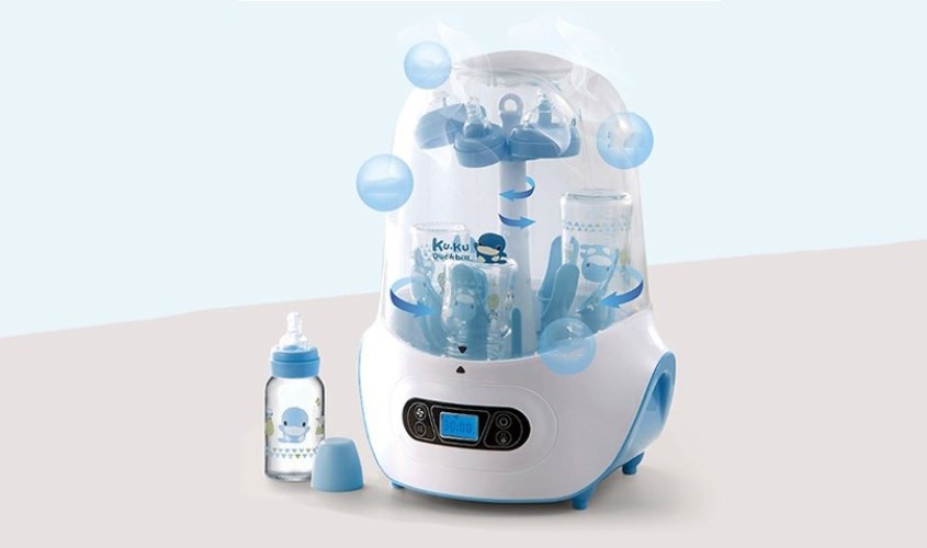 Thiết kế độc đáo, dung tích to có thể tiệt trùng cùng lúc đến 8 bình sữa