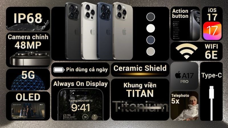 iPhone 15 Pro Max với chip A17 Pro hiệu năng cực đỉnh