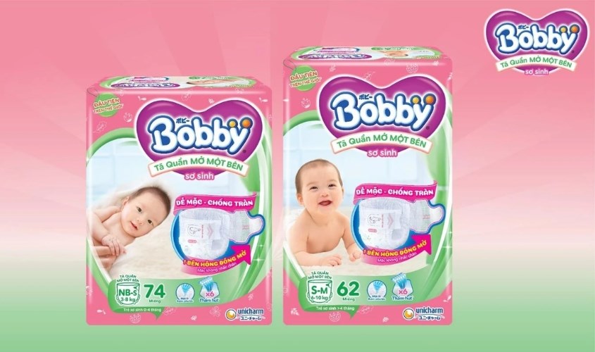 Tã quần mở một bên Bobby size S-m 62 miếng (6 - 10 kg)
