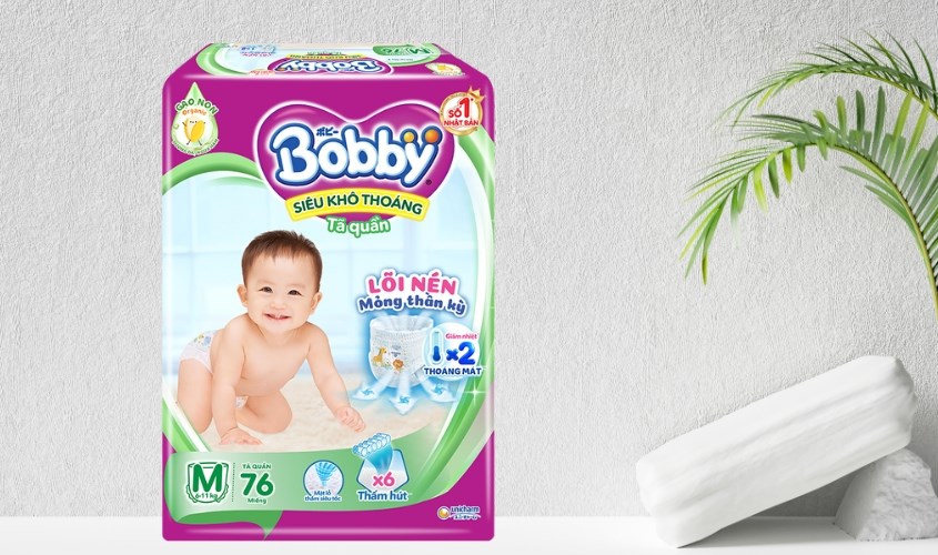 Tã quần Bobby size M 76 miếng (6 - 11 kg)