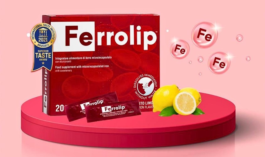 Bột uống Ferrolip bổ sung sắt, hỗ trợ tạo hồng cầu 20 gói (từ 12 tuổi)