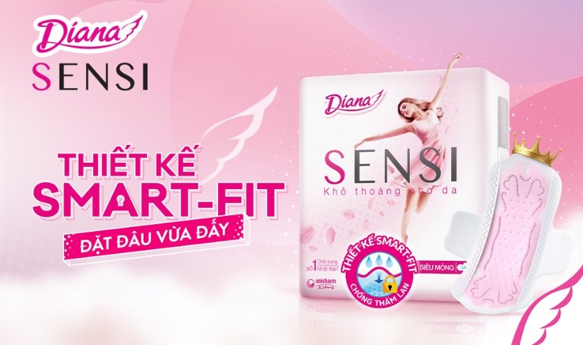 Băng vệ sinh ngày Diana Sensi siêu thấm siêu mỏng có cánh 20 miếng
