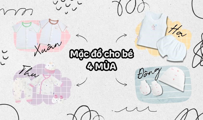 Cách mặc đồ cho bé 4 mùa