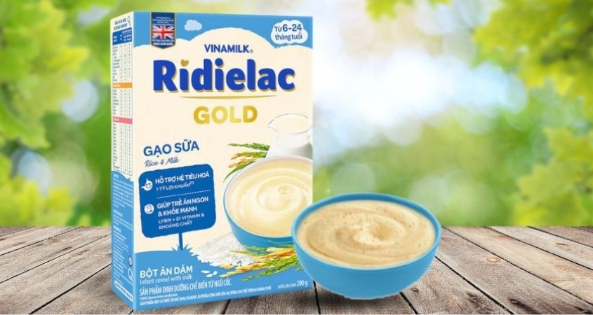 Bột ăn dặm Vinamilk RiDielac Gold gạo sữa hộp 200g (6 - 24 tháng)