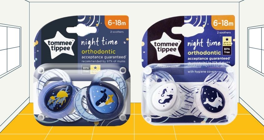 Bộ 2 ti ngậm Tommee Tippee dạ quang Night Time (6 - 18 tháng)