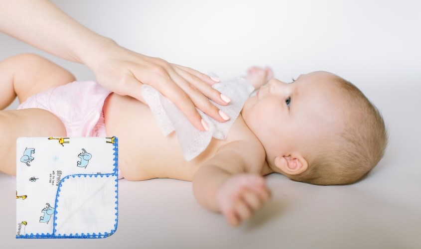 Khăn tắm xô viền cotton TOP KIDS 5 lớp 110x110 cm - Màu ngẫu nhiên