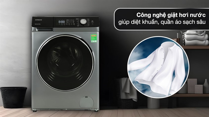 Máy giặt sấy Hitachi Inverter giặt 8.5 kg - sấy 5 kg BD-D852HVOS