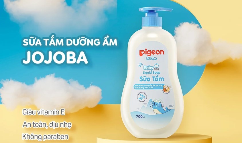 Sữa tắm cho bé Pigeon Liquid Soap chiết xuất Jojoba 700 ml (mọi độ tuổi)