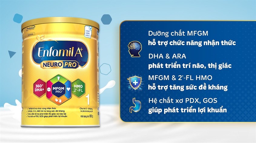 Sữa bột Enfamil A+ Neuropro số 1 830g (0 - 6 tháng)